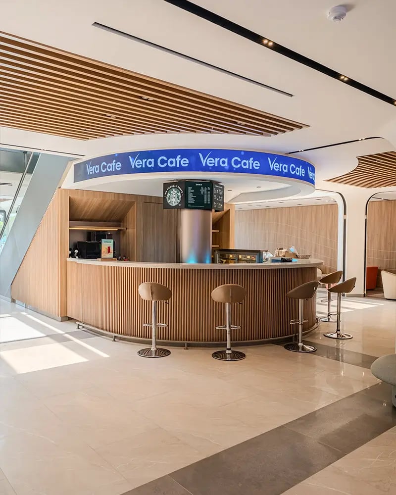 Interior of Vera Clinic, information desk