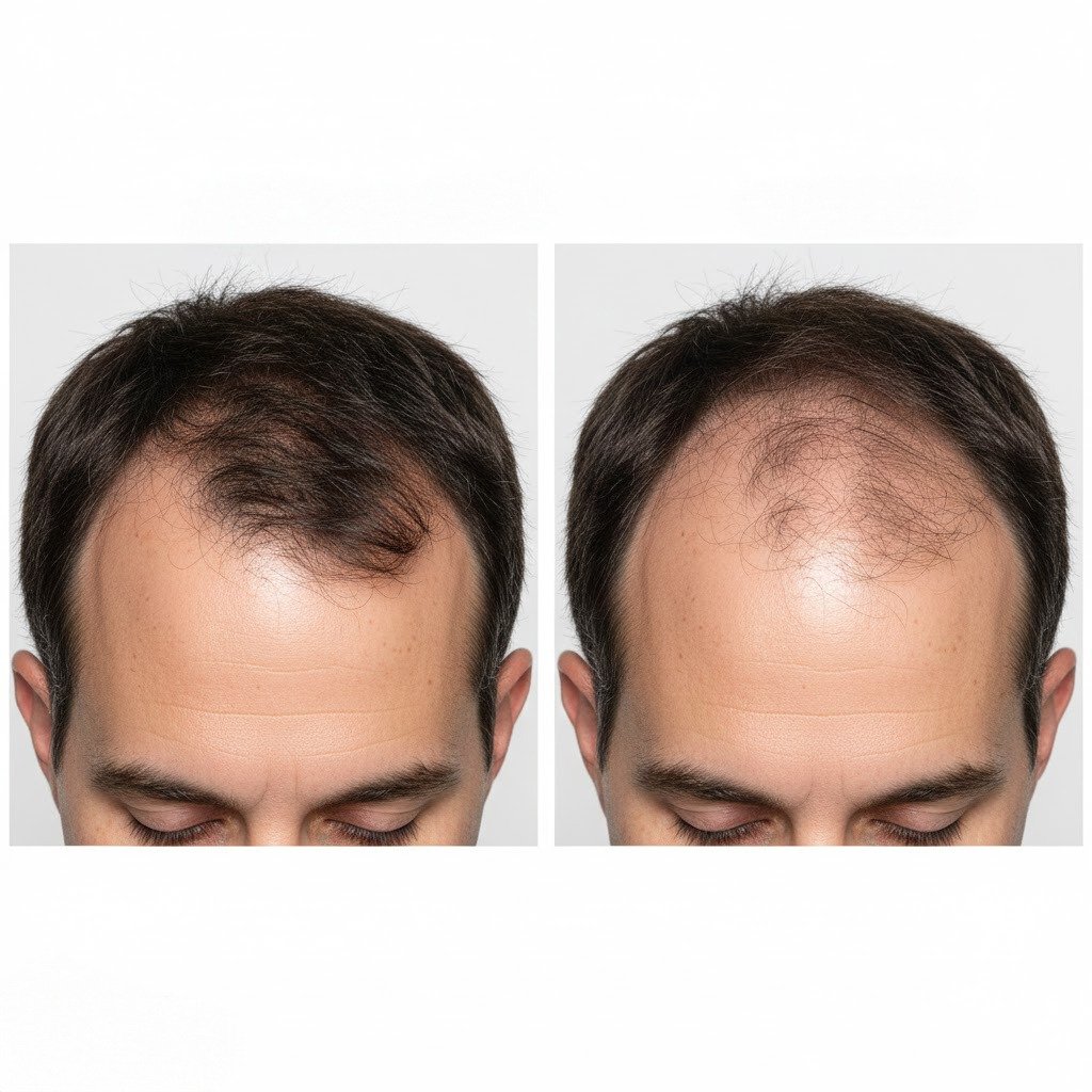 Wie sieht das Haar vor und nach dem durch Dialyse verursachten Haarausfall aus?