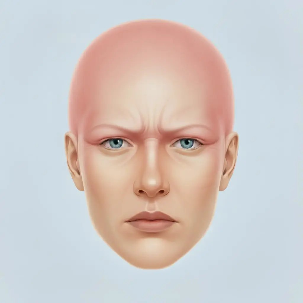 Clinical illustration showing Swelling after a hair transplant, highlighting realistic scalp texture, localized reaction, and medical accuracy. Professional lighting and clean background designed for educational use.