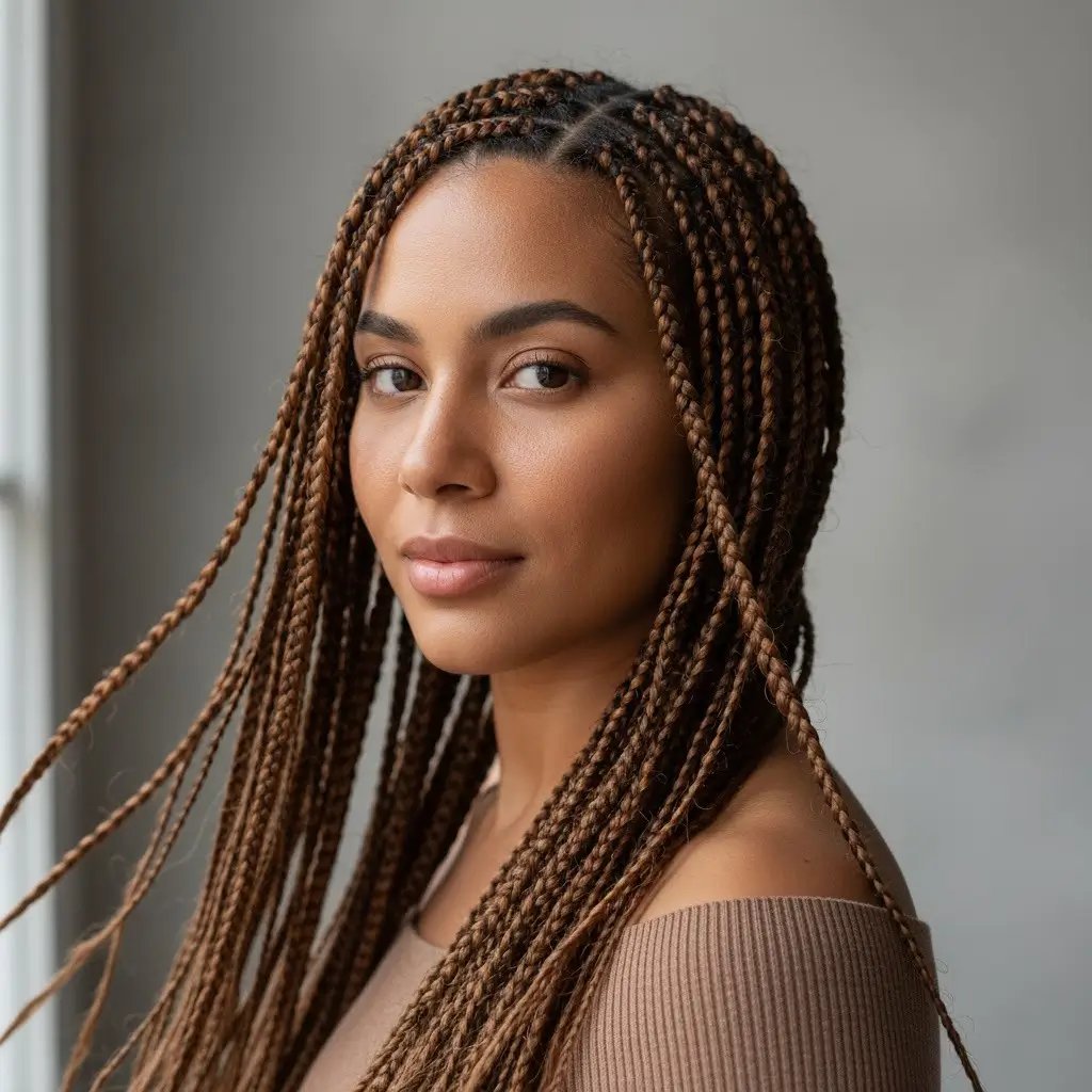 Peinado con trenzas africanas