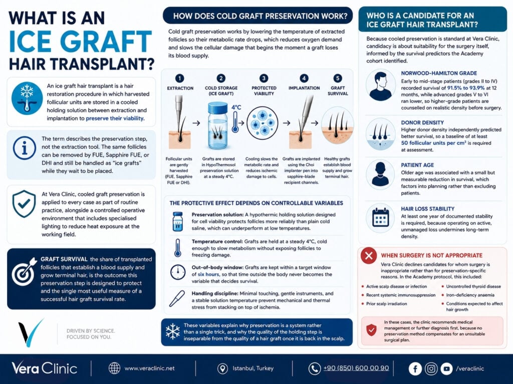 ice graft hair transplant method to preserve the grafts and increase the success rate of the surgery