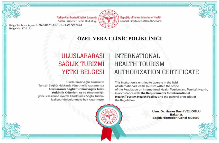 Republic of Turkey Ministry of Health - International Health Tourism Authorization Certificate